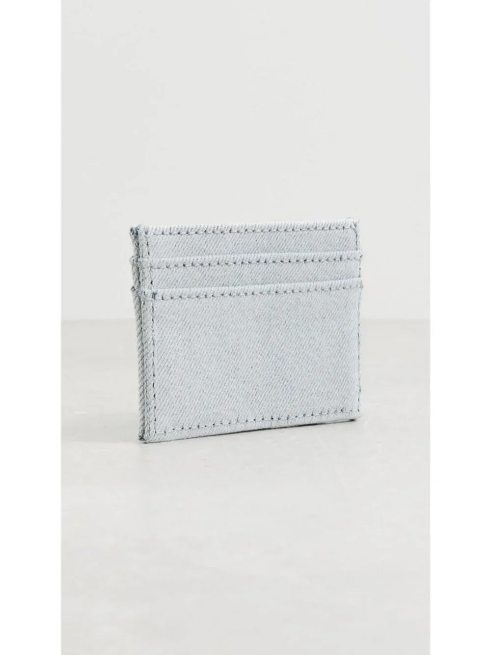 Light Wash Denim Card Case for Women | Stylish & Compact Accessory, One Size